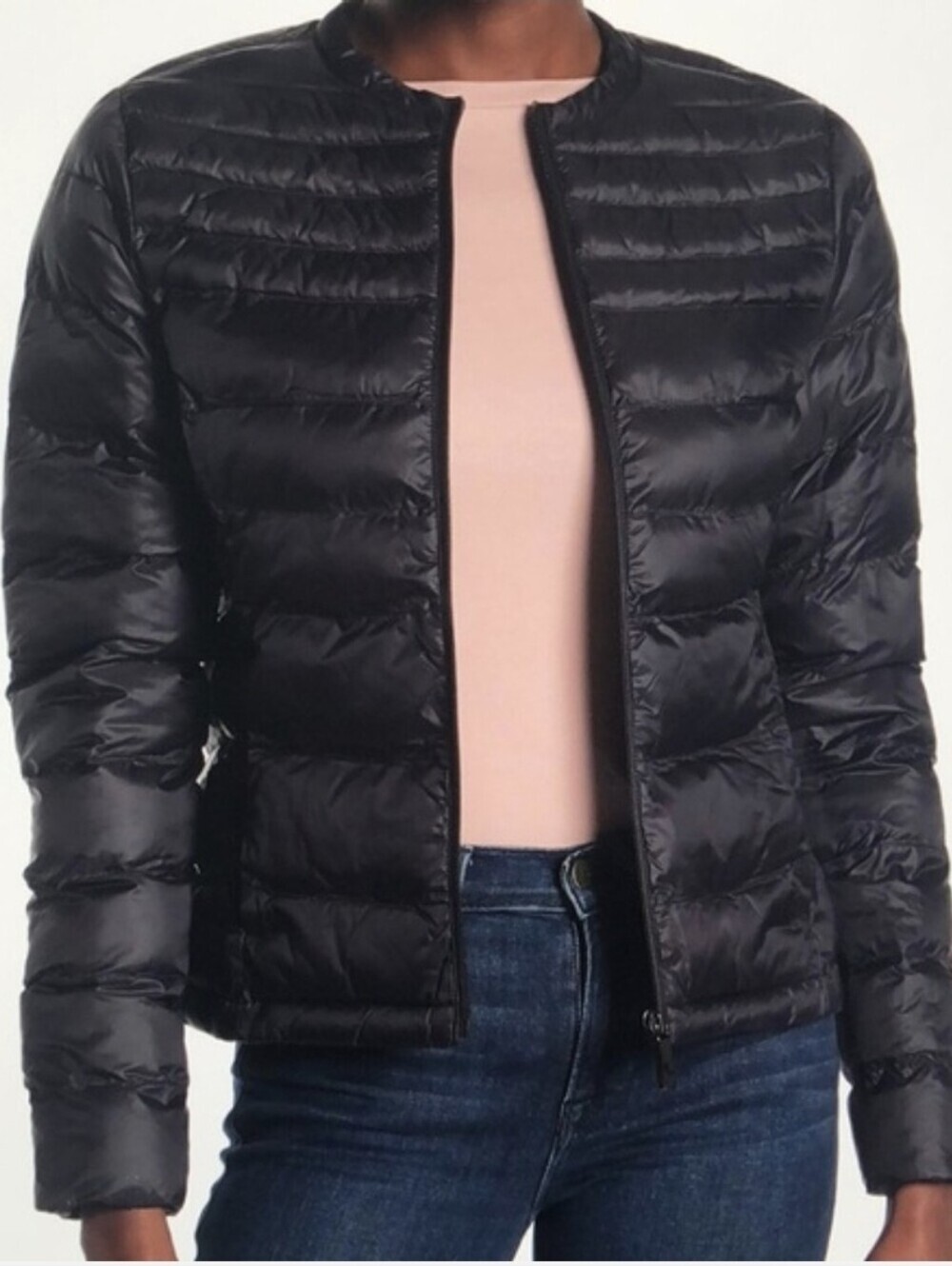 Lole Veronica Black Puffer Quilt Zip Up Jacket Size XS
